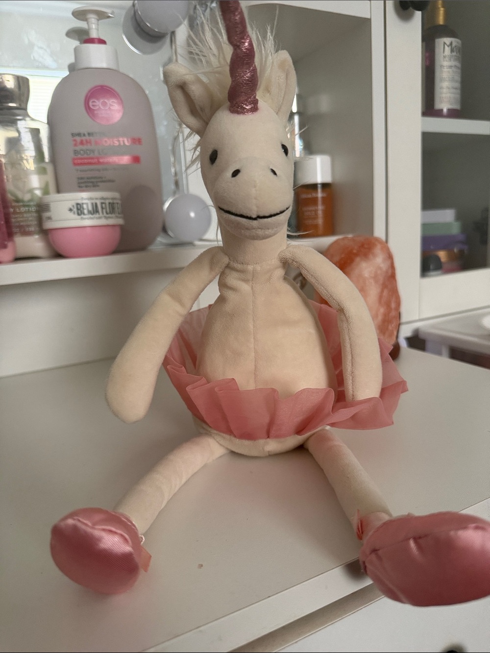 Jellycat Cream Unicorn Plush with Pink Tutu and Satin Hooves